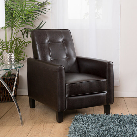 Elan Tufted Bonded Leather Recliner Chair
